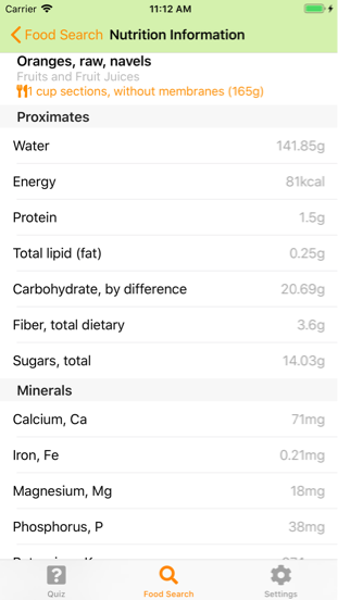 Nutritional information